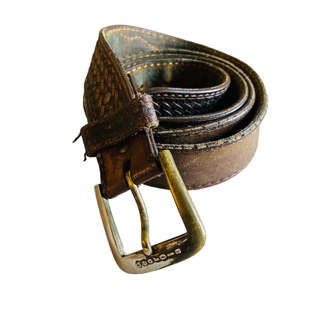 GEORGIA BOOT Brown Leather Hand Tooled Belt 42